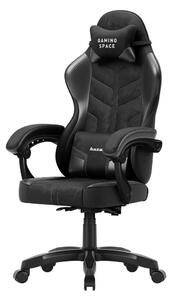 Gamer szék, forgó, ergonómikus, fekete