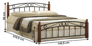 Dolores K140_200 Ágy ágyráccsal #fekete-barna