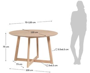 Tölgy összecsukható étkezőasztal Kave Home Maryse 70-120 cm