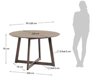 Barna kőris összecsukható étkezőasztal Kave Home Maryse 70-120 cm