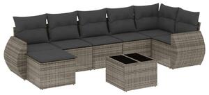 VidaXL Polyrattan Kerti Ülőgarnitúra - 8 részes - Szürke
