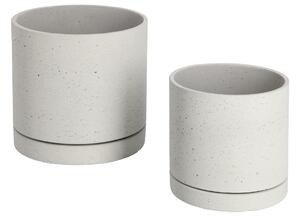 Két szürke beton virágcserep készlet Kave Home Kwanti 28/35 cm