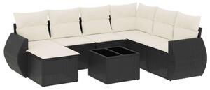 VidaXL Polyrattan Kerti Ülőgarnitúra - 8 részes - Fekete