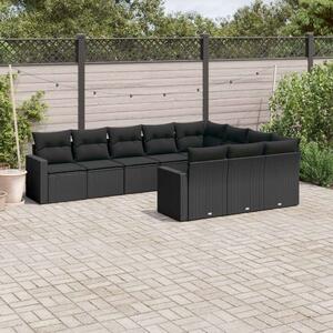 VidaXL Polyrattan Kerti Ülőgarnitúra - Fekete - 10 részes