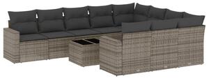 VidaXL Polyrattan Kerti Ülőgarnitúra - 11 részes - Szürke