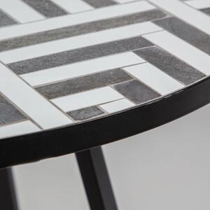 Fekete-fehér kerámia kerti asztal Kave Home Tella 90 cm