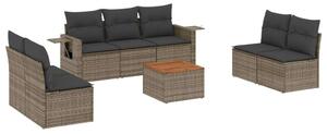 VidaXL 8-részes szürke polyrattan kerti ülőgarnitúra párnákkal