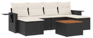 VidaXL Polyrattan Kerti Ülőgarnitúra - 7 részes - Fekete