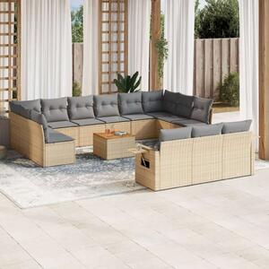 VidaXL Polyrattan Kerti Ülőgarnitúra - 14 részes - Bézs