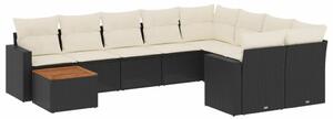 VidaXL Polyrattan Kerti Ülőgarnitúra - 10 részes - Fekete