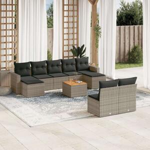 VidaXL Polyrattan Kerti Ülőgarnitúra - 10 részes - Szürke