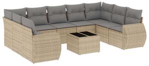 VidaXL Polyrattan Kerti Ülőgarnitúra - 10 részes - Bézs