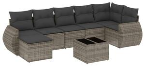 VidaXL Polyrattan Kerti Ülőgarnitúra - 8 részes - Szürke