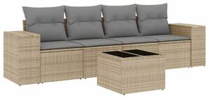 VidaXL Polyrattan Kerti Ülőgarnitúra - 5 részes - Bézs