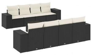 VidaXL Polyrattan Kerti Ülőgarnitúra - 9 részes - Fekete