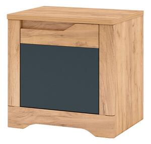 Éjjeliszekrény, tölgy craft arany/grafit szürke, jobbos, FIDEL X2