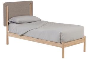 Fa ágy szövet fejtámlával Kave Home Shayndel 90 x 190 cm