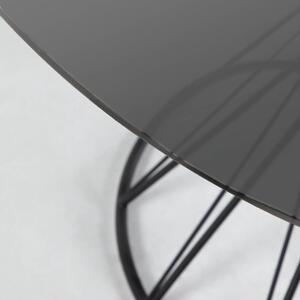 Fekete üveg étkezőasztal Kave Home Niut 120 cm