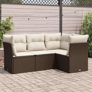 VidaXL Polyrattan Kerti Ülőgarnitúra - 4 részes - Barna