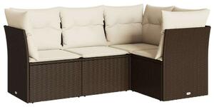 VidaXL Polyrattan Kerti Ülőgarnitúra - 4 részes - Barna