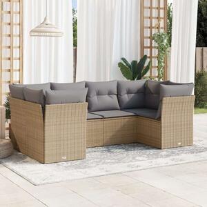 VidaXL Polyrattan Kerti Ülőgarnitúra - 6 részes - Bézs