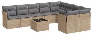 VidaXL Polyrattan Kerti Ülőgarnitúra - 10 részes - Bézs