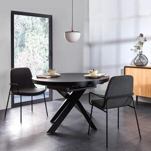 Fekete üveg összecsukható étkezőasztal Kave Home Vashti 120 - 160 cm