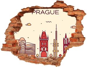 3d-s lyukat fali matrica Prága épületek