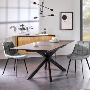 Szürke kerámia összecsukható étkezőasztal Kave Home Atminda 160/210 x 90 cm