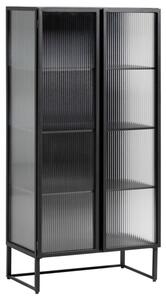 Fekete fém vitrin Kave Home Trixie 143 x 70 cm