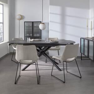 Fekete márvány összecsukható étkezőasztal Kave Home Yodalia 130/190 x 100 cm