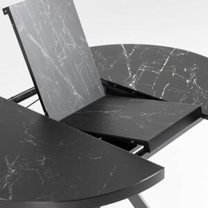 Fekete márvány kihúzható étkezőasztal Kave Home Vashti 120 - 160 cm
