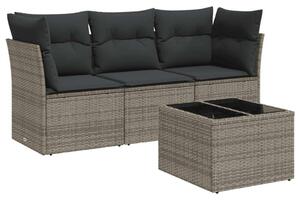 VidaXL Polyrattan Kerti Ülőgarnitúra - 4 részes - Szürke