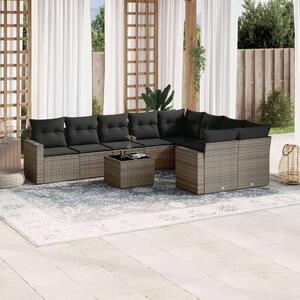 VidaXL Polyrattan Kerti Ülőgarnitúra - 10 részes - Szürke