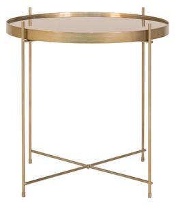 Venezia - Dohányzóasztal sárgaréz színű acélból, üveggel ø48xh48cm