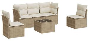 VidaXL Polyrattan Kerti Ülőgarnitúra - 6 részes - Bézs