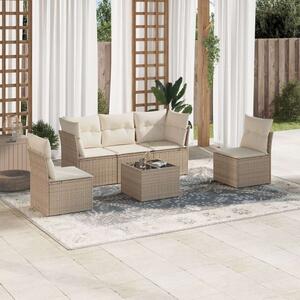 VidaXL Polyrattan Kerti Ülőgarnitúra - 6 részes - Bézs