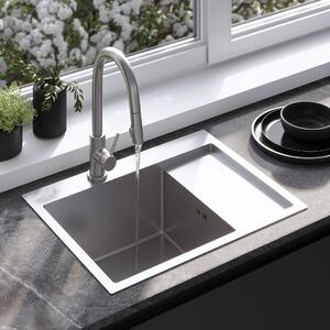 Rea Fin, 1 rekeszes acél mosogató 620x480x185 mm, csiszolt acél, ZLE-06012