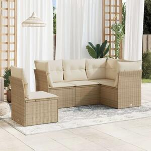 VidaXL Polyrattan Kerti Ülőgarnitúra - 5 részes - Bézs
