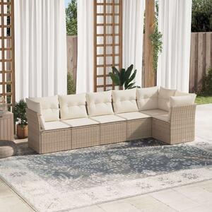 VidaXL Polyrattan Kerti Ülőgarnitúra - 6 részes - Bézs
