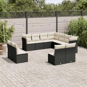 Polyrattan Kerti Ülőgarnitúra - 11 részes - Fekete