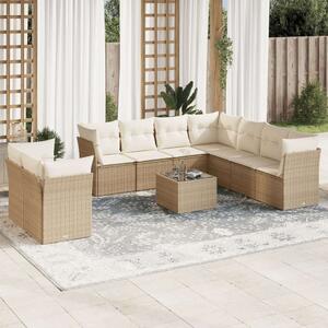 VidaXL Polyrattan Kerti Ülőgarnitúra - 10 részes - Bézs