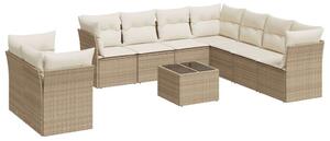 VidaXL Polyrattan Kerti Ülőgarnitúra - 10 részes - Bézs