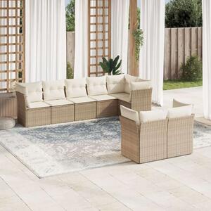 VidaXL Polyrattan Kerti Ülőgarnitúra - 8 részes - Bézs