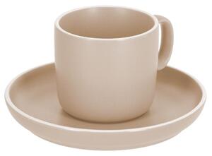 Bézs porcelán csésze és csészealj Kave Home Shun