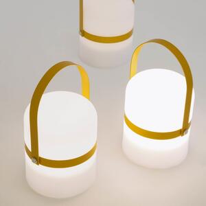 Mustársárga műanyag LED lámpa Kave Home Ridley