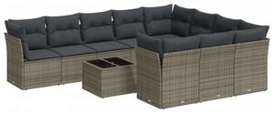 VidaXL Polyrattan Kerti Ülőgarnitúra - 11 részes - Szürke
