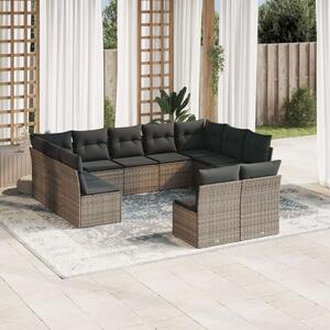 VidaXL Polyrattan Kerti Ülőgarnitúra - 11 részes - Szürke