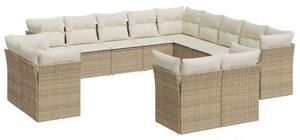 VidaXL Polyrattan Kerti Ülőgarnitúra - 13 részes - Bézs