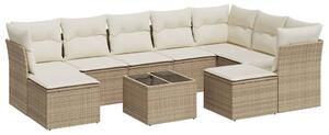 VidaXL Polyrattan Kerti Ülőgarnitúra - 10 részes - Bézs